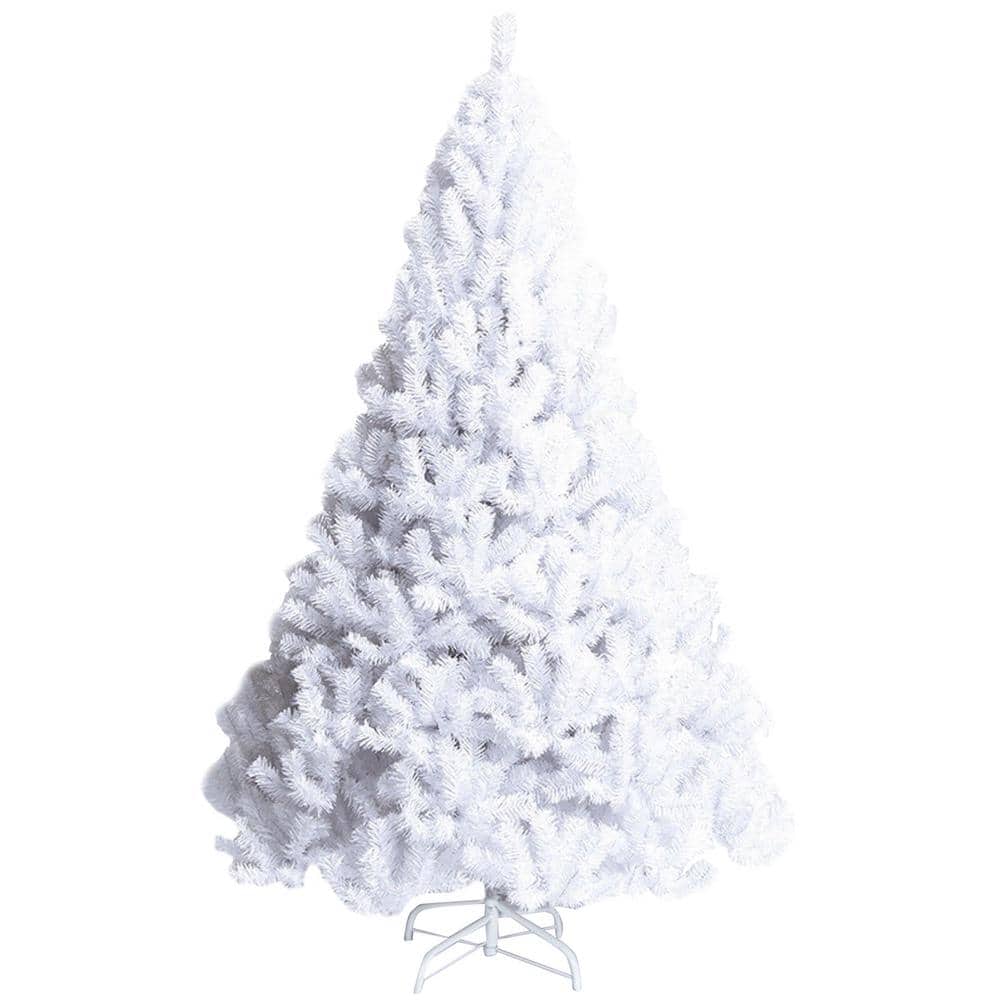 WELLFOR 5 ft. White Unlit Full PVC Regular Artificial Christmas Tree