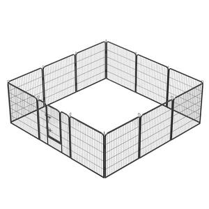 32 in. 12-Panels Indoor Outdoor Heavy Duty Portable Foldable Dog Kennel Dog Pens Pet Playpen Exercise Pens with Doors