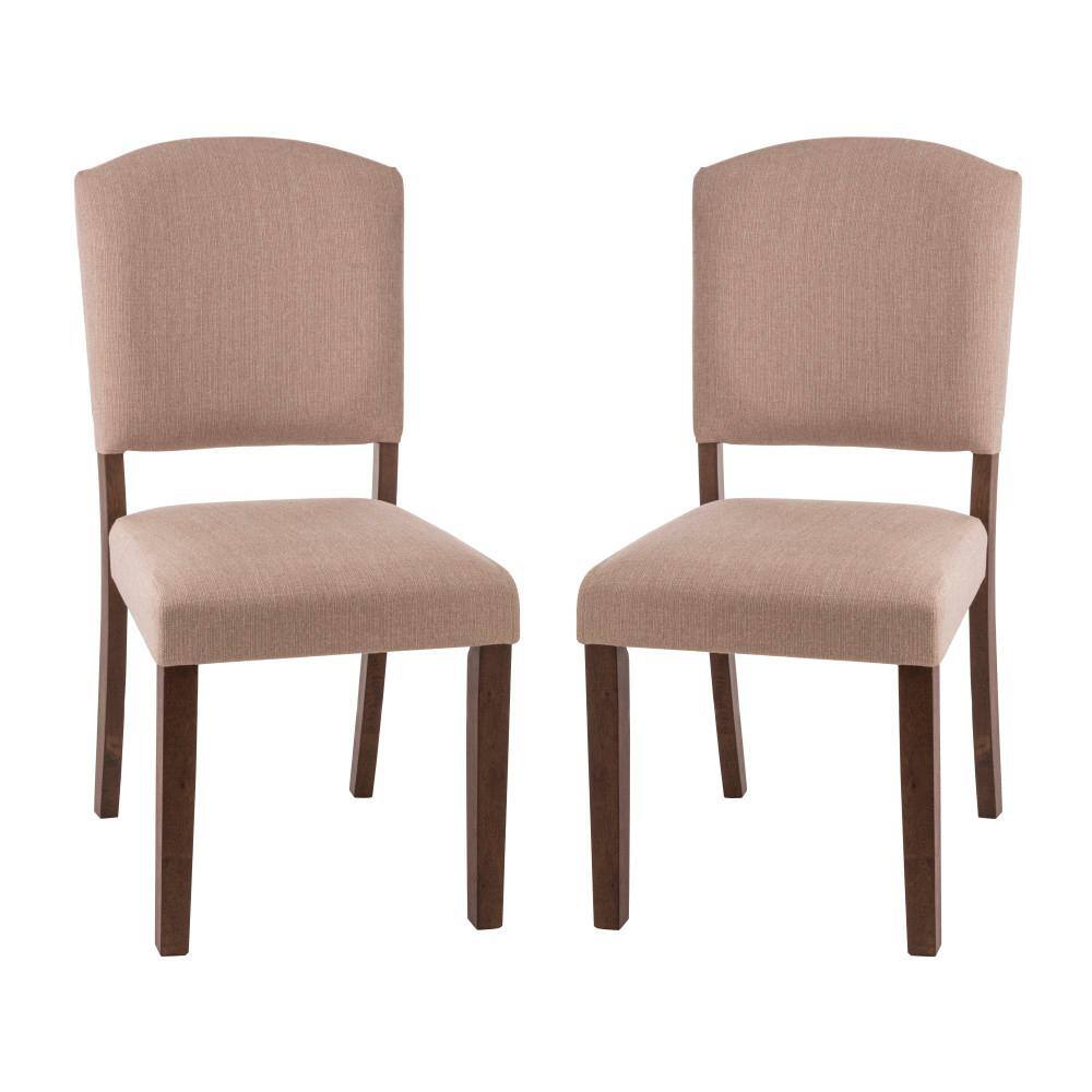 Emerson Oyster Beige Upholstered Parsons Side Chair Set