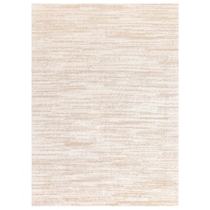 Abstract Shag Beige 7 ft. x 9 ft. Area Rug