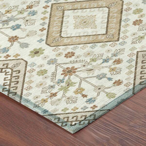 Chantille Machine Washable Indoor/Outdoor Abstract ACN2459 Ivory 5 ft. x 7 ft. 6 in. Area Rug