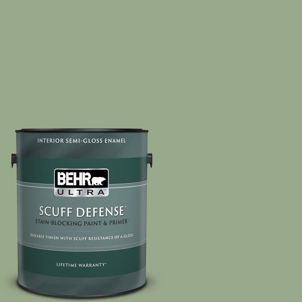 BEHR ULTRA 1 gal. PPU1105 Pesto Green Extra Durable SemiGloss Enamel