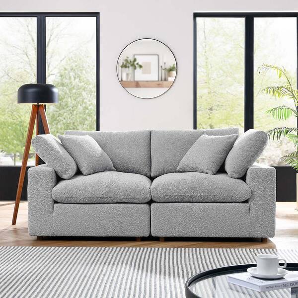 Fabric grey loveseat discount