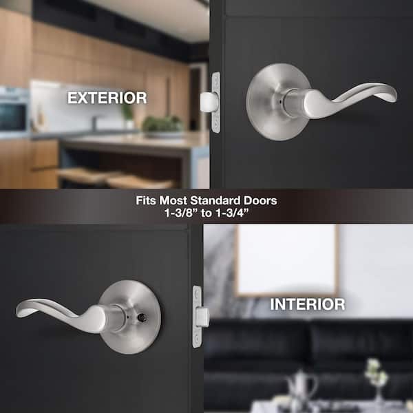 Defiant Naples Satin Nickel Hall and Closet Door Handle Contractor