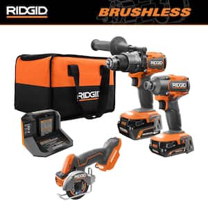 18V Brushless Cordless 2-Tool Combo Kit w/ Hammer Drill, Impact Driver, Saw, Batteries, Charger, & Bag