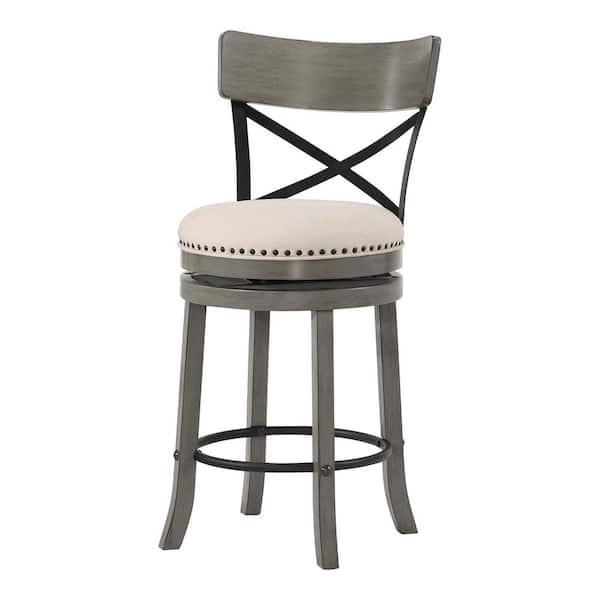 Furniture Of America Eldare 39 75 In, Gray Counter Height Bar Stools With Backs