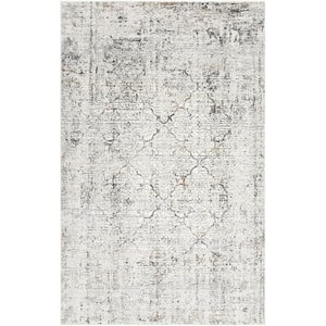 Mirage Cream Grey Large (8 ft. x 11 ft.) - 7 ft. 9 in. x 10 ft. 9 in. Modern Abstract Area Rug