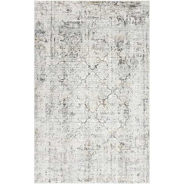 Rug Branch Mirage Cream Grey Large (8 ft. x 11 ft.) - 7 ft. 9 in. x 10 ft. 9 in. Modern Abstract Area Rug