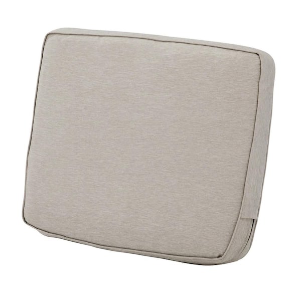 Classic Accessories Montlake 21 in. W x 20 in. x 4 in. Thick Heather Grey Rectangular Outdoor Lounge Chair Back Cushion