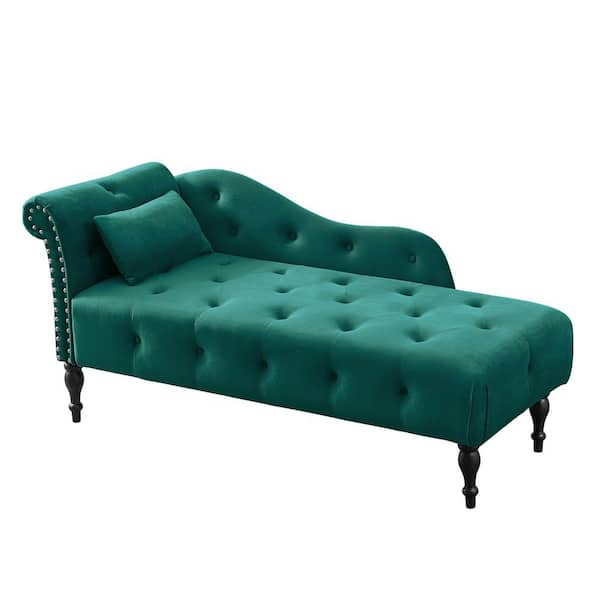 Velvet green store chaise lounge