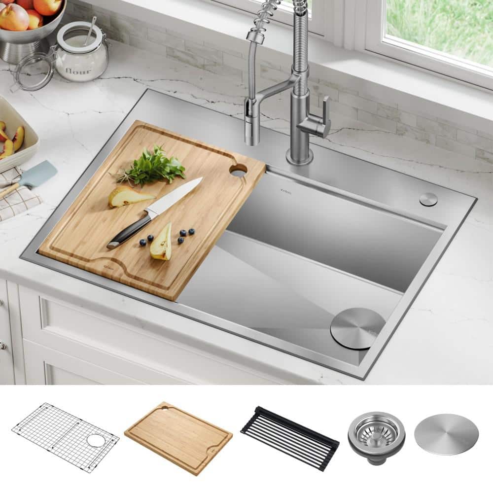 Kore 30-Inch Stainless Steel Drop-In Single Bowl Kitchen Sink