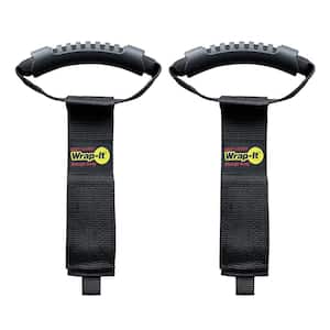 17 in. Easy-Carry Storage Strap Heavy-Duty Hoop and Loop Extension Cord Carrying Strap with Handle in Black (2-Pack)