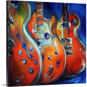 "3 Guitar Abstract" by Marcia Baldwin Canvas Wall Art