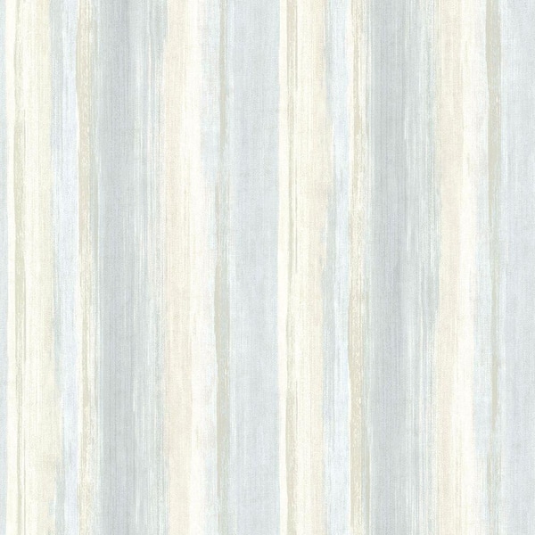 Chesapeake Sebago Blue Dry Brush Stripe Wallpaper Sample