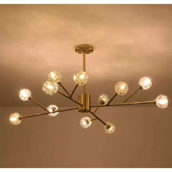 Magic Home 12 Light Contemporary Gold, Branch Style Ceiling Light Fixture