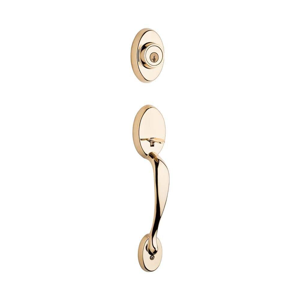 Kwikset Chelsea Lifetime Polished Brass Entry Single Cylinder Door
