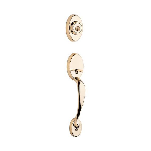 Chelsea Lifetime Polished Brass Entry Single Cylinder Door Handleset with Juno Doorknob Featuring SmartKey Security