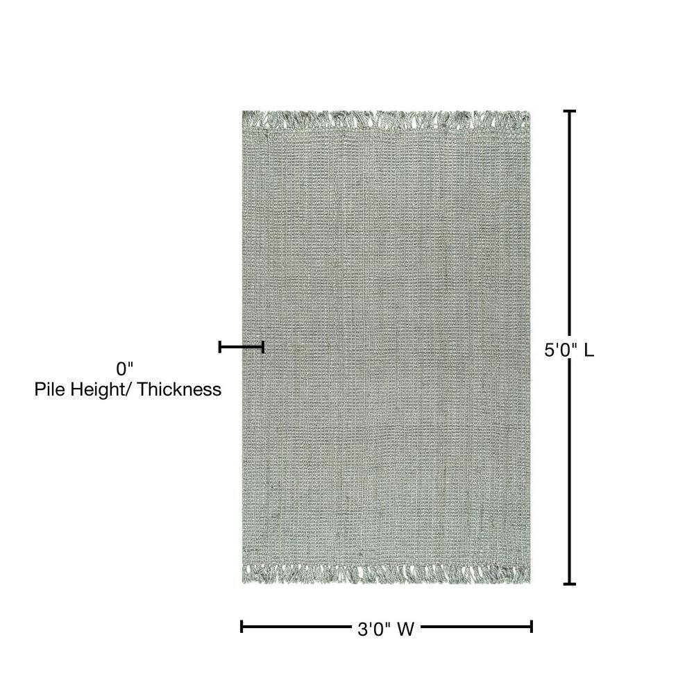 Handmade Gray Wool Braided Rectangular 5' x 7' Area Rug