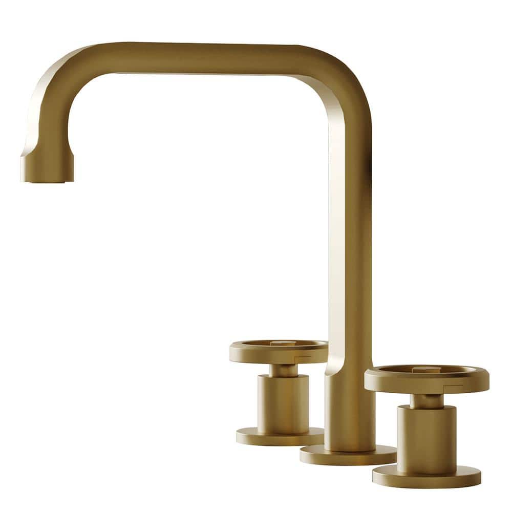 Industry Style 8 in. Widespread Double Handle High-Arc Bathroom Faucet Pop-