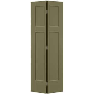 30 in. x 80 in. 3-Panel Winslow Hollow Core Truly Olive Molded Composite Bi-Fold Door