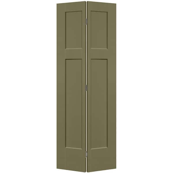 Masonite 30 in. x 80 in. 3-Panel Winslow Hollow Core Truly Olive Molded Composite Bi-Fold Door