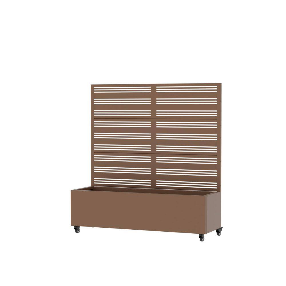 47 in. H x 47 in. W Metal Brown Rectangle Pots and Planter Raised Box with Trellis for Vine Climbing Plants price history on PriceWatchPro