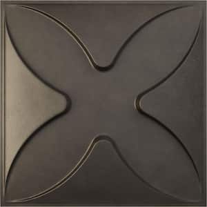 Austin Weathered Steel 1 in. x 1-5/8 ft. x 1-5/8 ft. Silver PVC Decorative Wall Paneling 12-Pack