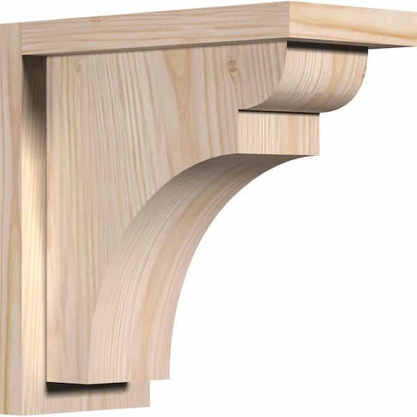 Ekena Millwork 5-1/2 in. x 12 in. x 12 in. Douglas Fir Yorktown Smooth Corbel with Backplate