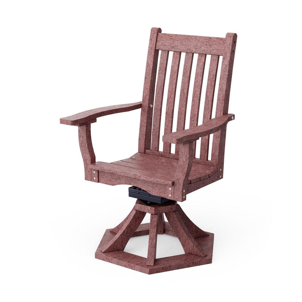 Classic Cherrywood HDPE Plastic Outdoor Swivel Dining Arm Chair price history on PriceWatchPro