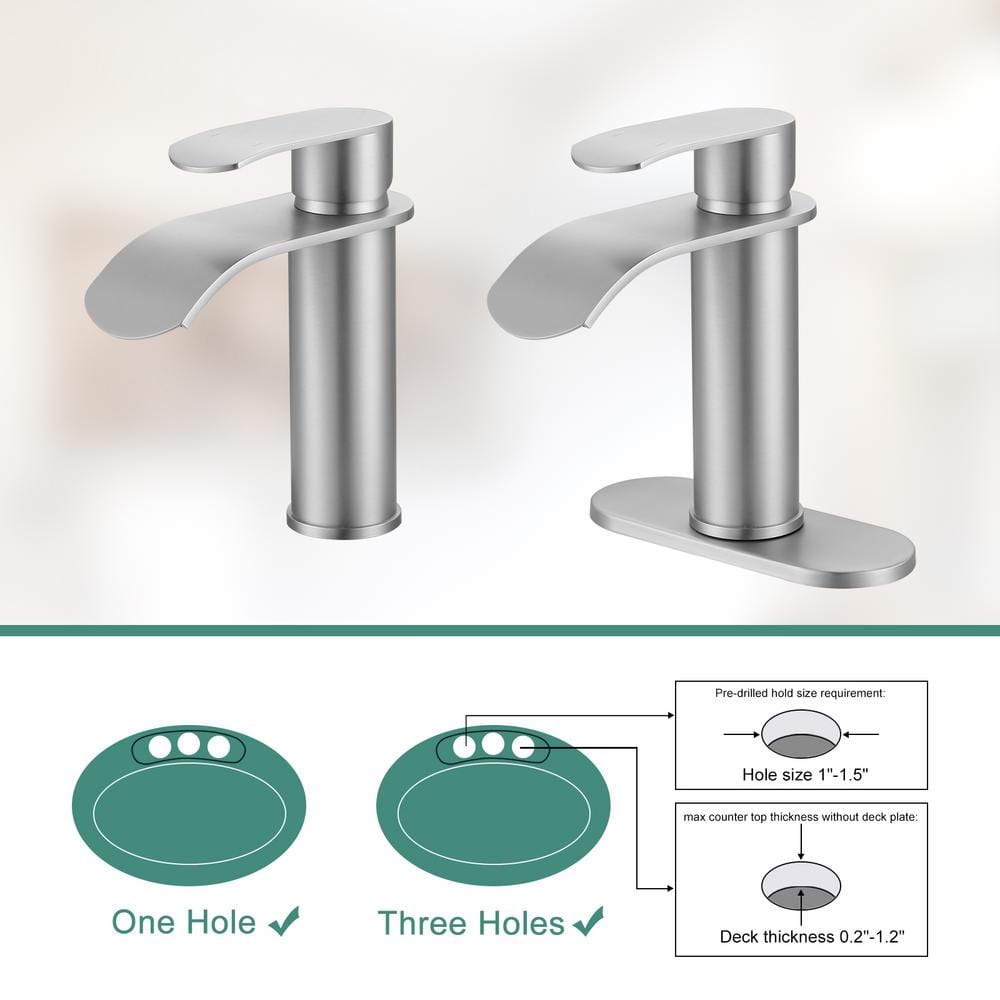 Brushed Nickel Single Handle High Arc Bathroom Faucet