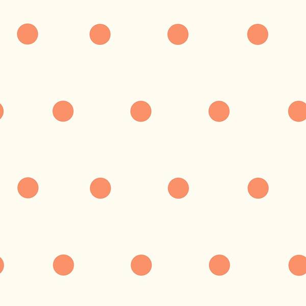 Chesapeake Kenley Orange Polka Dots Wallpaper Sample