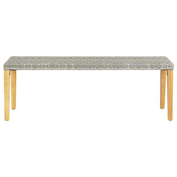 cenadinz Wicker Outdoor Garden Bench 31.5" Gray
