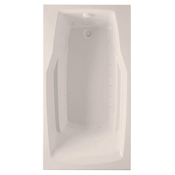 Aquatic Derby 60 in. Acrylic Reversible Drain Rectangle Drop-In Air Bath Tub in Biscuit