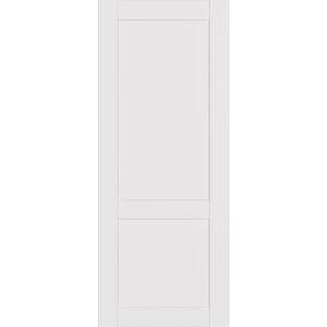 2-Panel Shaker 24 in. x 80 in. No Bore Snow White Solid Composite Core Wood Interior Door Slab