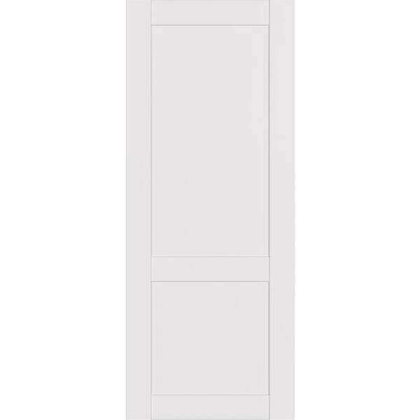 Belldinni 2-Panel Shaker 24 in. x 80 in. No Bore Snow White Solid Composite Core Wood Interior Door Slab