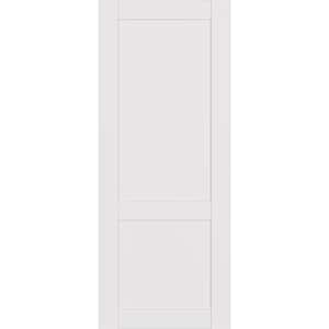 2 Panel Shaker 28 in. x 80 in. No Bore Snow White Solid Composite Core Wood Interior Door Slab