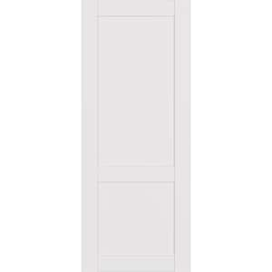 2-Panel Shaker 36 in. x 80 in. No Bore Snow White Solid Composite Core Wood Interior Door Slab