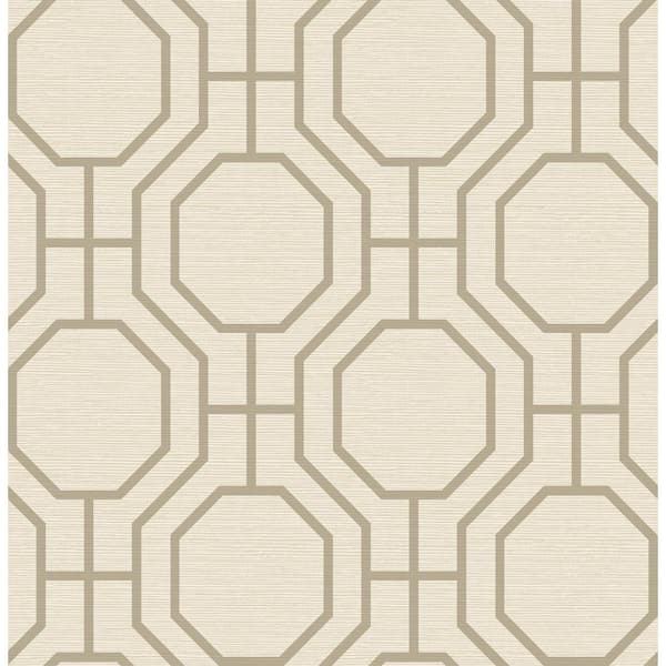 A-Street Prints Manor Geometric Trellis Grey Nonpasted Non Woven Wallpaper Sample