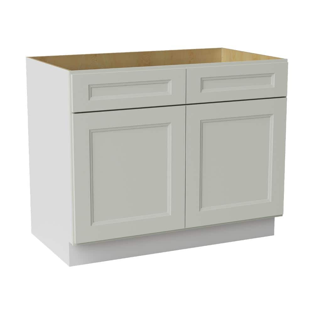 42 in. W x 24 in. D x 34.5 in. H Ready to Assemble Double Shaker Sink Base Kitchen Cabinet in Laguna Grey price history on PriceWatchPro