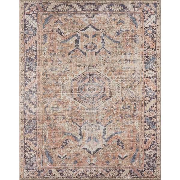 Tayse Rugs Parker Persian Rust 8 ft. x 10 ft. Machine Washable Indoor Area Rug