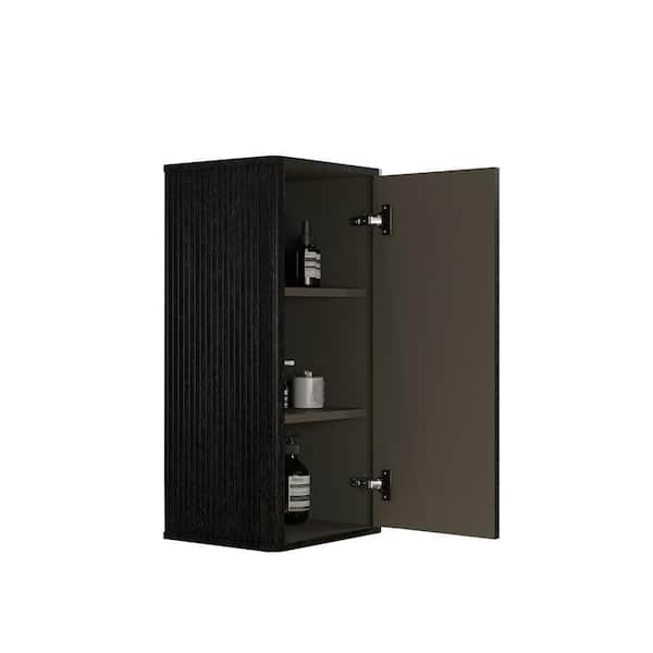 14.2 in. W x 29.5 in. H Rectangular Brown MDF Surface Mount Medicine Cabinet without Mirror