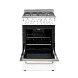 Prestige 20 in. 1.6 cu. ft. Gas Range with Convection Oven and Sealed Burners in White