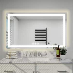 Luminous 60 in. W x 36 in. H Rectangular Frameless LED Mirror Dimmable Defog Wall-Mounted Bathroom Vanity Mirror
