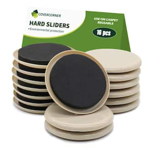 3 1/2 in. Furniture Sliders for Carpet Moving Furniture, Beige (16-Pack)