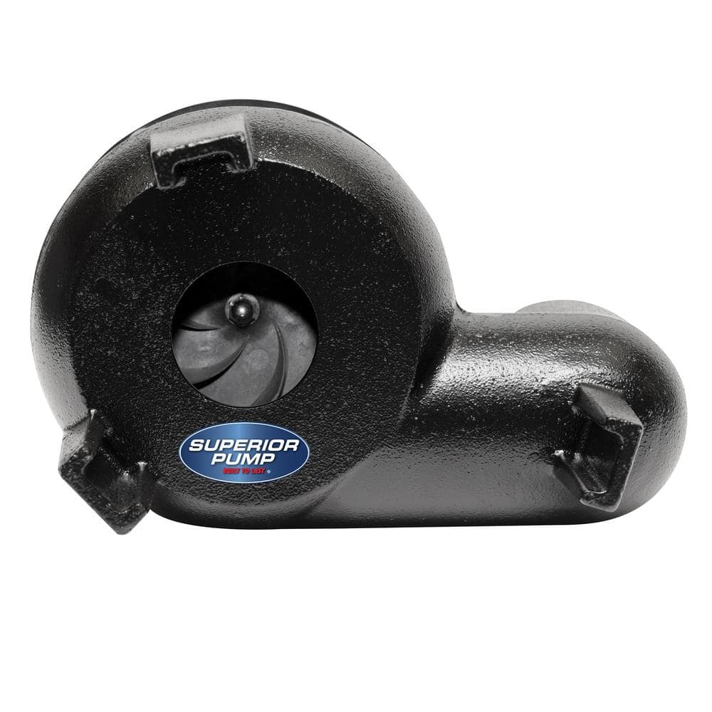 Superior 1/2 HP Black Thermoplastic Submersible Sewage Sump Pump Kit