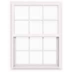 36 in. x 48 in. V-4500 Series White Single-Hung Vinyl Window with 6-Lite Colonial Grids/Grilles