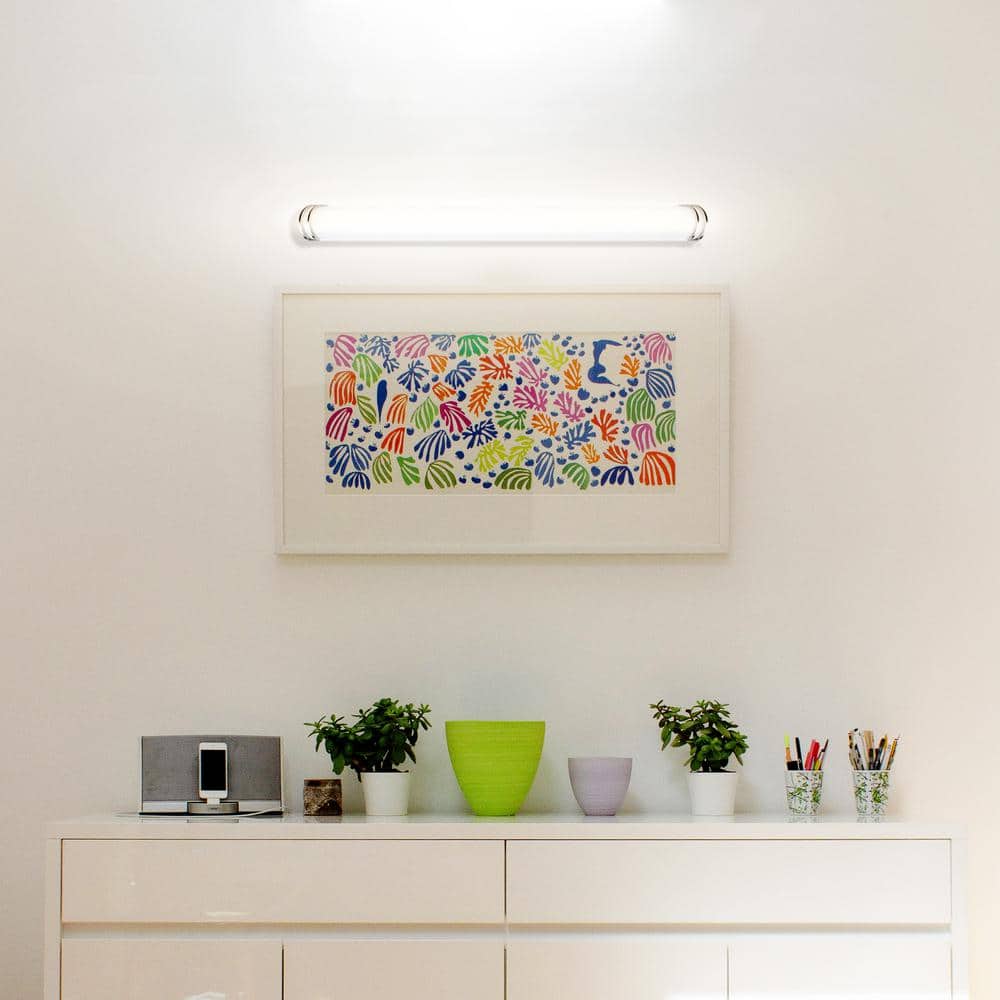 48-Inch Brushed Nickel LED Vanity Light with Opal Lens