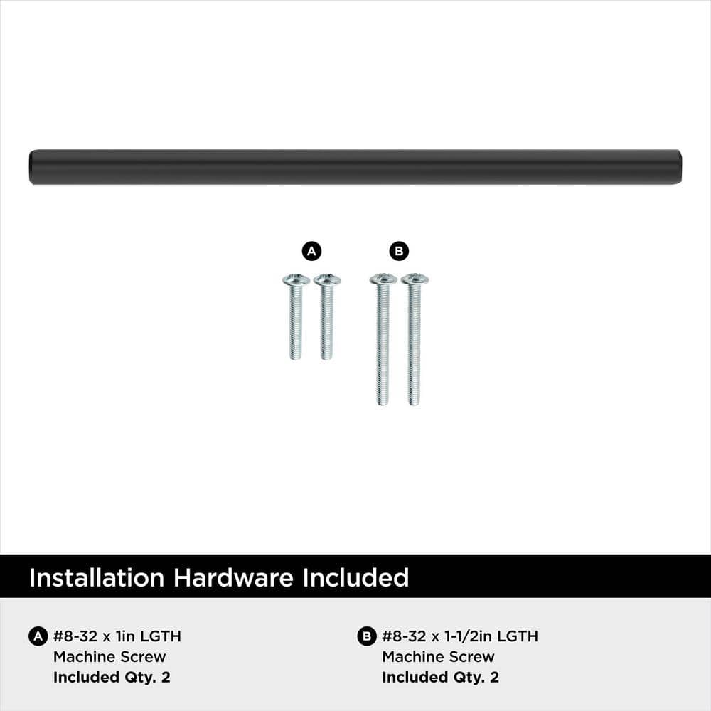 Modern Black Bronze 6-5/16 inch Bar Pull with Mounting Hardware