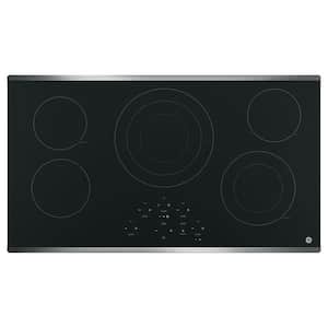 36 in. Radiant Electric Cooktop in Stainless Steel with 5 Elements including Power Boil