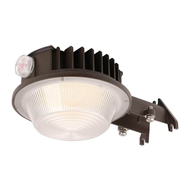 Pinegreen Lighting Barn Light 100-Watt Equivalent Integrated LED Black Dusk to Dawn Wall Pack Light 5000LM (3000K/4000K/5000K)